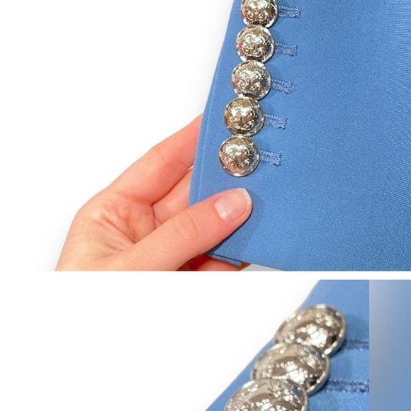 NWT Veronica Beard Gail Dickey Double Breasted Crepe Blazer Lagoon Blue Size 4 - Picture 8 of 10